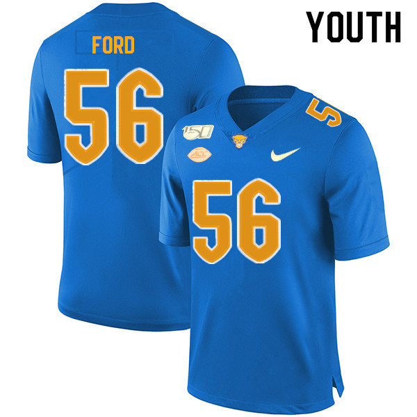 2019 Youth #56 Brandon Ford Pitt Panthers College Football Jerseys Sale-Royal